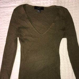 Forever 21 long sleeve olive top